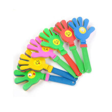 6 Pack Smiley Hand Clappers for Kids Party Noise Maker Set Colorful Plastic Favors for Celebrations