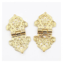 Decorative Hinges Vintage HollowFlower Design Easy Screw Mounting 24x54mm Gold Box Hinges