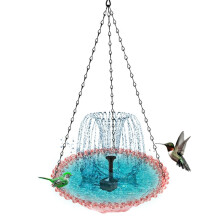 Hängendes Vogelbad mit Solarbrunnen Solar-Vogelbad-Brunnen Hängende Vogelbäder für Den Außenbereich Rosa