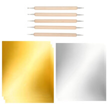 Embossing Foil Sheets - 5-Piece 12x12 Inch Double Sided, Foil Embossing Tin Sheets, Crafting & Metalworking Tool