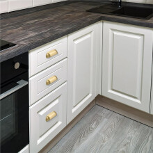 Maniglia In Ottone A Forma di Conchiglia Dorata per Mobili da Cucina e Bagno, 128 mm