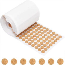 3x1400pcs 12.5mmx1.5mm Adhesive Cork Circles,Flat Round Self-Adhesive Cork Dots for Cabinets,Table Top Items,Scratching