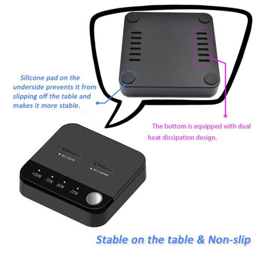 M.2 /NVMe Dual-Bay Hard Drive Docking Station Clone Duplicator Offline Clone M.2 Cloner Data with LED Indicator
