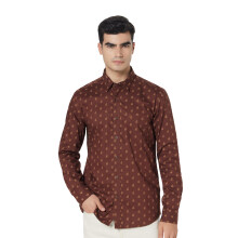 Camisa Slim Masculina Arrow (Asacsh1493_Marron Médio 40)