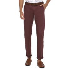Allen Solly Polyester Katoen Super Slim Fit Herenbroeken (Rood, 32)