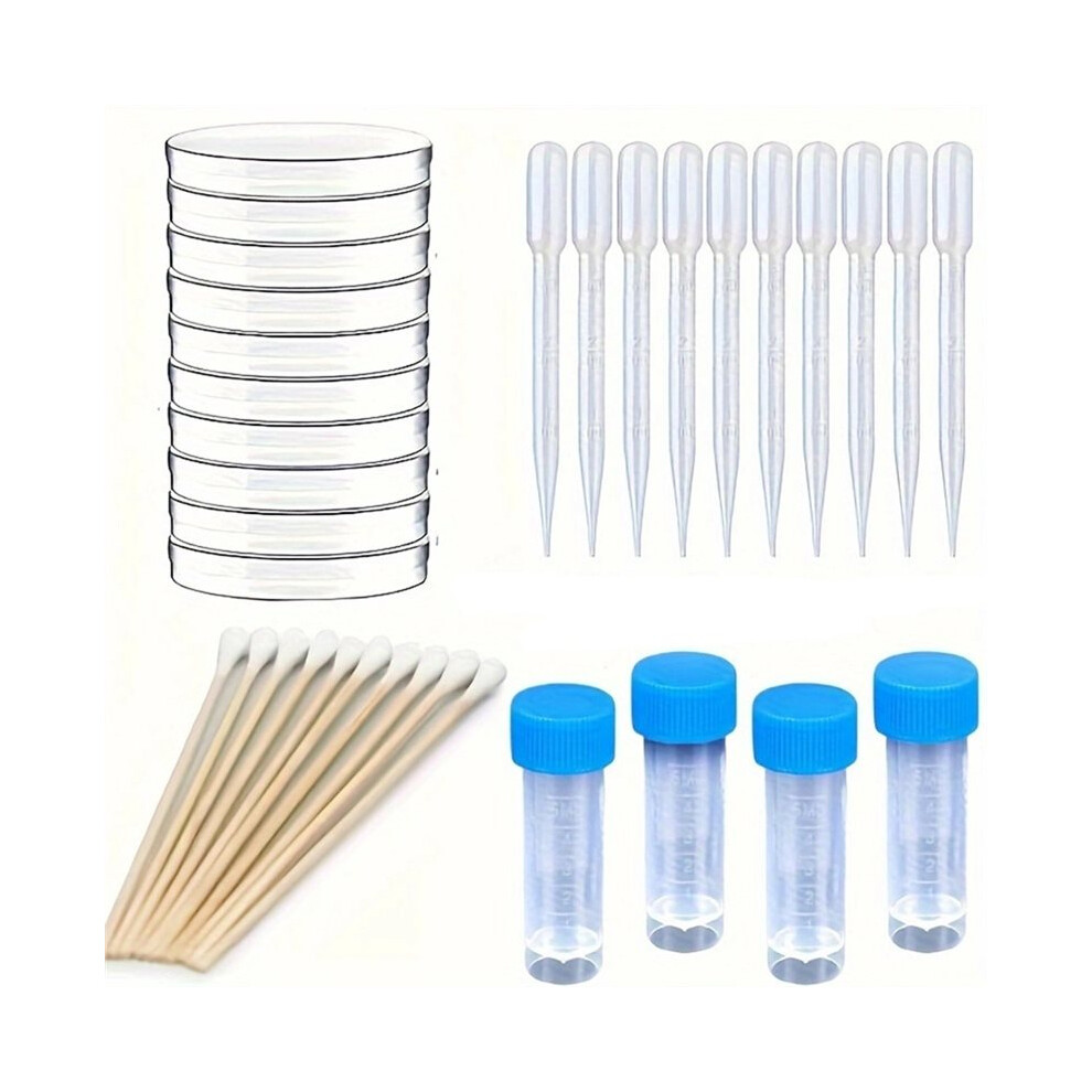 Saudism 1 Set Scientific Research Laboratory,Microbial Colony Observation Experiment,Disposable Petri Dishes (Agar Not Included)