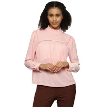 Allen Solly Effen Polyester Stylized Dames Top (Roze, 2XL)