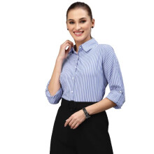 Style Quotient Dames Blauw Gestreepte Overhemd