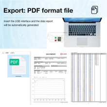 USB Temperature Data Logger Temperature Recorder 65000 Points Recording Reusable Temp Monitor PDF Logger for Cold-Chain