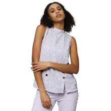 Allen Solly Mulher Top Casual Cinza com Estampa