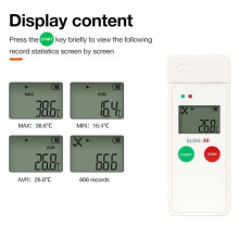 USB Temperature Data Logger Temperature Recorder 65000 Points Recording Reusable Temp Monitor PDF Logger for Cold-Chain