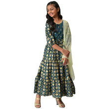 Φόρεμα Aurelia Cotton Fit And Flare Μήκους Γόνατος (22Aug10290C-506176_Πράσινο)