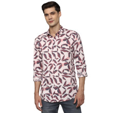 Camisas Casuais de Manga Longa Slim Fit Allen Solly para Homens em Rosa