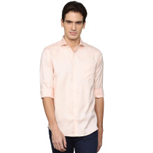 Camisas Casuais Allen Solly Para Homem Slim Fit Sólidas de Manga Longa Peach