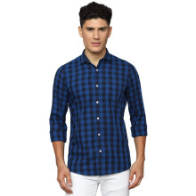 Camisas Casuais de Manga Longa Allen Solly para Homens em Azul