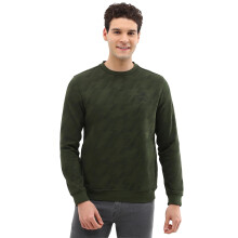 Heren Olijf Crew Neck Volledige Mouwen Casual Sweatshirt