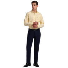 Camisas Formais Masculinas Amarelas Slim Fit de Manga Longa