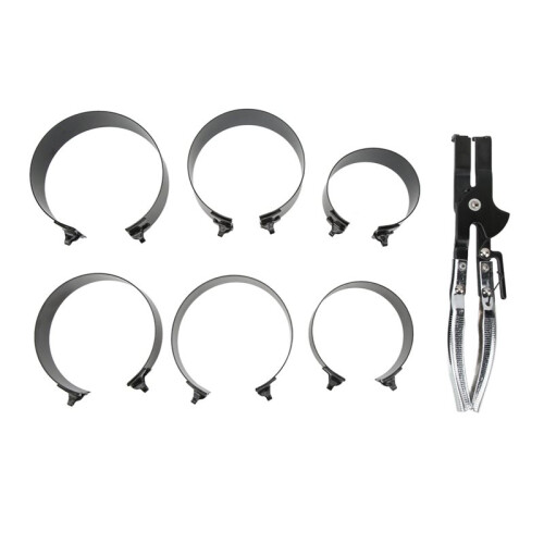 Universal Piston Ring Compressor Set with 6 Band Sizes for Auto Maintenance