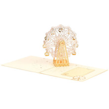 3D-Popup-Riesenrad-Grußkarte mit Goldfolien als-Gold