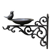 Elegant Antique Cast Iron Bird Feeder Wall Art Hanging-8471