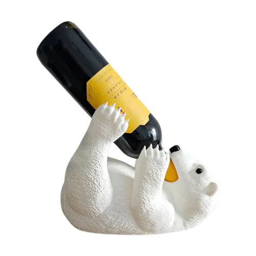 Plastic Bear Bottle Rest Kitchen Countertops Decors Wine-White