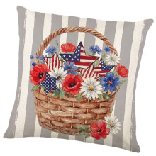 Festives 45cm 4th Of July Themed Cushion Cover Patriotic Star-3