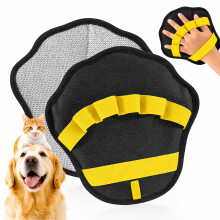 Pet Hair Removers Glove High Density 5 Finger Grooming-Yellow