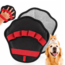 Épilateur ergonomique pour animaux de compagnie, gant,-Rouge