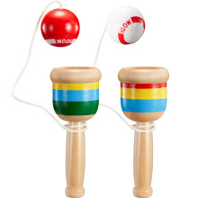 Wooden Catch Ball Game Set for Hand Eye Coordination, Mini Durable Wooden Cup and Ball Toy