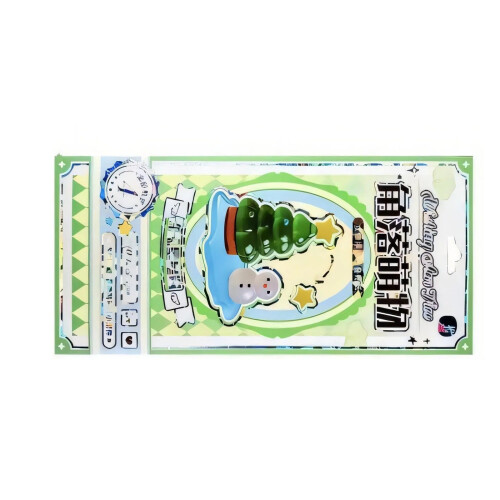1Sheet 3D Puffer Sticker Stackable Decorative Sticker-Green