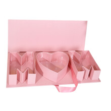 Fascinating Floral Gift Boxes Shape Like Letter M With-Pink