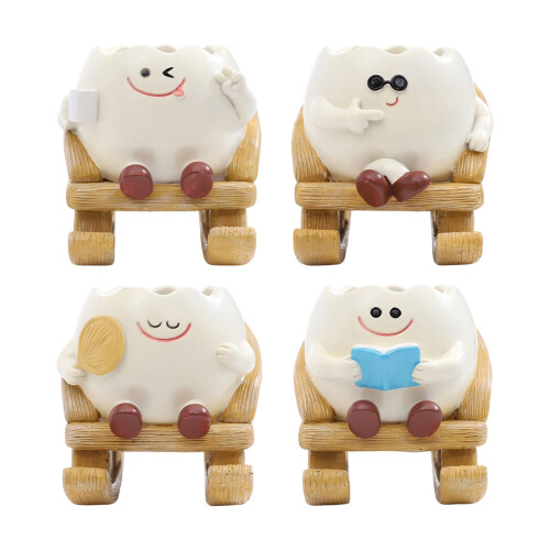Unique Cute Head Flower Planter Resin Unique Sit-read a book 1