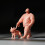Tiny Realistic Resin Sculpture 1/64 Dog Walker Model-color 5