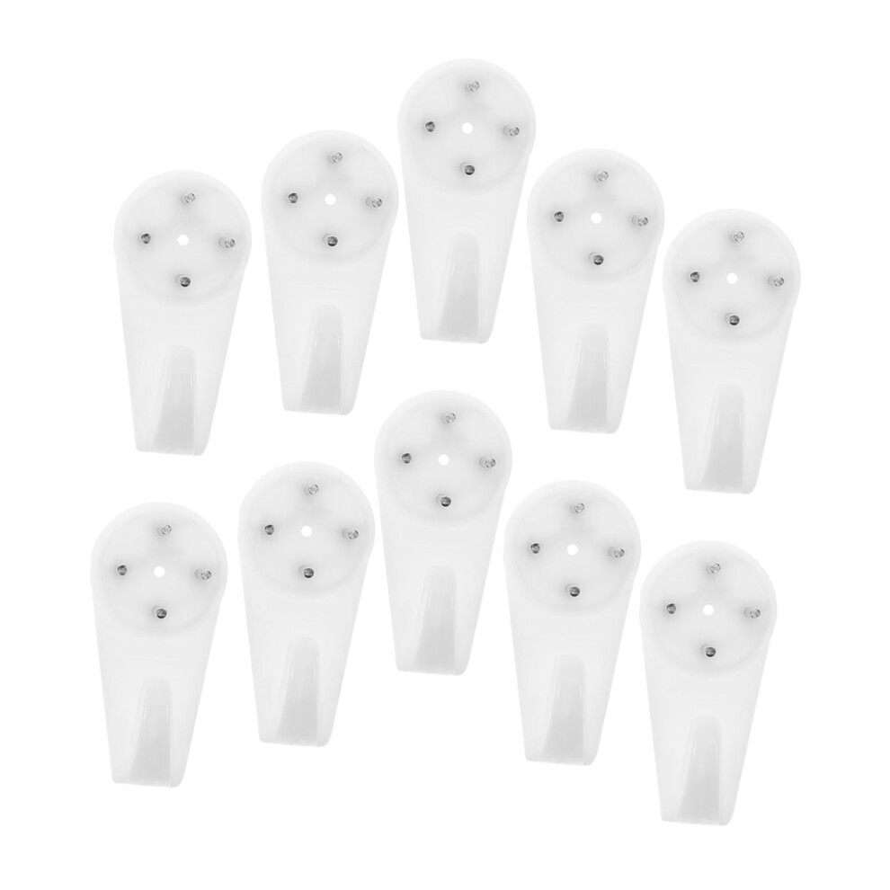 10Pcs Picture Hanging Hooks No Drill Wall Hooks Invisible Design Traceless Load For Frames 9092120378689