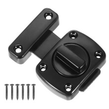 Zinc Alloy Door Latch Lock, Black Gate Latch with Screws, 180 Rotate Design, CorrosionResistant Finish