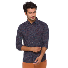 Camisa Casual Slim Fit em Algodão para Homens Being Human | Camisa para Homens (Marinho, M)