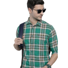 The Indian Garage Co Ανδρικό Πουκάμισο Πολυεστέρα Slim Fit (1221-SH151-29_Teal 2XL)