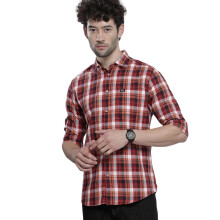 The Indian Garage Co Ανδρικό Slim Fit Πουκάμισο (0620-SH44-46_Κόκκινο M)