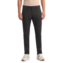 Arrow Sports Mænds Grå Ensfarvet Mid Rise Akryl Knap Slim Fit Bukser (Argt6024B_Grå_36)