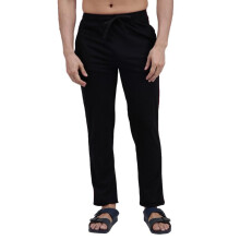 Amul Comfy Cotton Ensfarvet Casual Trackbukser|Sort|Til Mænd.