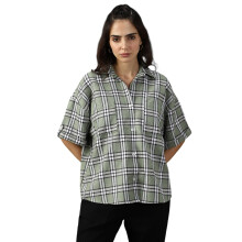 High Star Dames Katoen Oversized Kraag Lange Mouwen Shirts 52