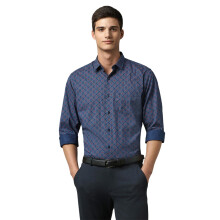 Allen Solly Ανδρικά Πολυάριθμα Slim Fit Εκτυπωμένα Κοντομάνικα Επίσημα Πουκάμισα