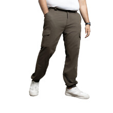High Star Plus Size Men Cotton Cargos Straight Fit Mid-Rise Trouser Olive