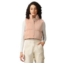 High Star Dames Polyester Effen Regular Fit Kraag Mouwloze Casual Jassen