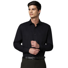 Allen Solly Ανδρικά Ναυτικά Slim Fit Μονόχρωμα Κοντομάνικα Πουκάμισα