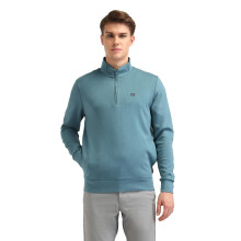 Sweatshirt Casual Masculino Verde Água de Gola Alta Manga Longa Algodão (Asaiss3977_Teal_Xxl)