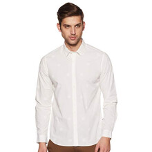 Flying Machine Ανδρικό Ριγέ Slim Fit Καθημερινό Πουκάμισο (F2Sh0110_Off-White_Xxl)