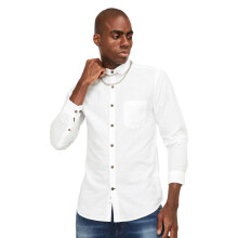 Fame Forever By Lifestyle Ανδρικό Λευκό Κοντομάνικο Πουκάμισο Slim Fit