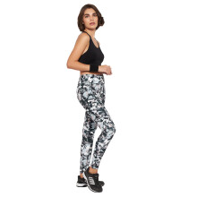 Clovia Dames Snug-Fit Hoge Taille Camo Print Sportleggings (AB0042D01_Grey_L)
