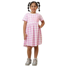 Vestido Casual Infantil Barbie Gráfico Impresso em Algodão Multicolorido